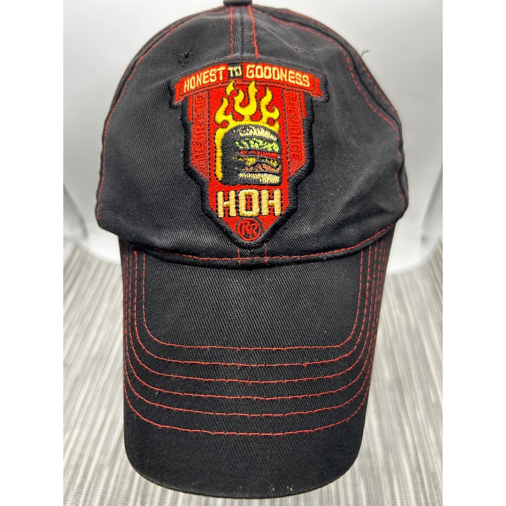 Vintage Red Robin Honest To Goodness HOH Heart Of The House Black Red Stitch Hat